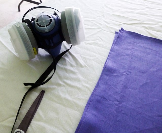 donned the discharge printing respirator. -Really I did!