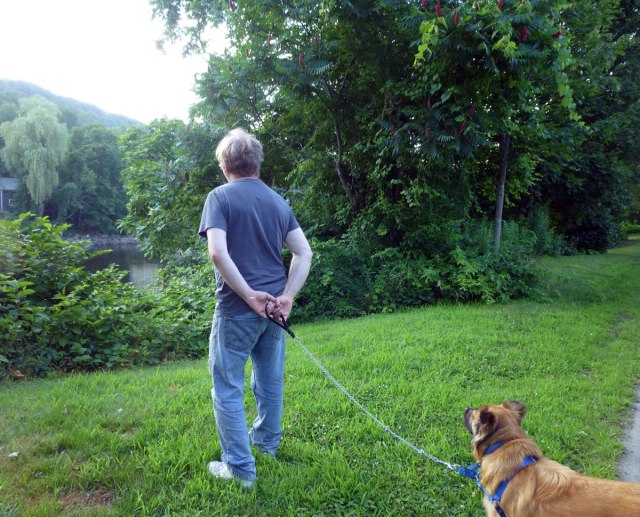 Peter and Otis on Water Street