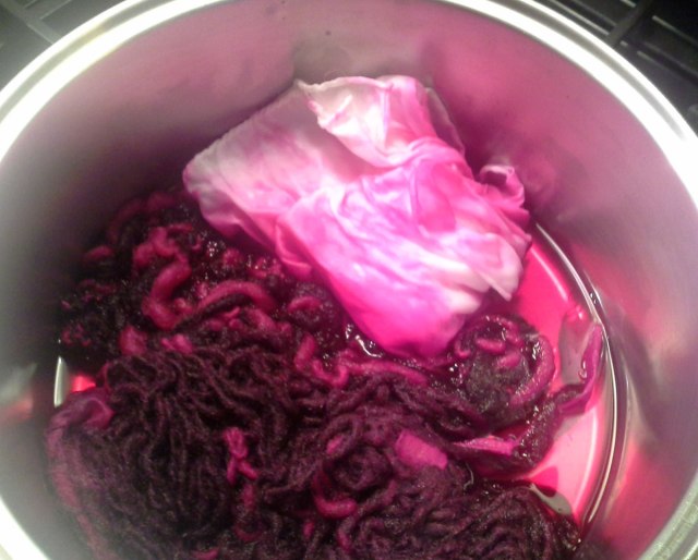 getting nice and red now. Of course I had to throw in a silk scarf for good measure