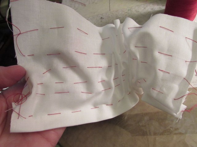 I'm using red thread here so you can see how really awful my stitching is